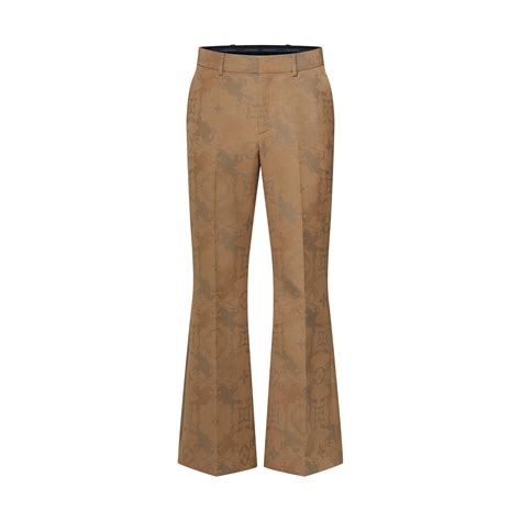 Pantaloni sartoriali in lana con motivo spigato (Beige/miele)